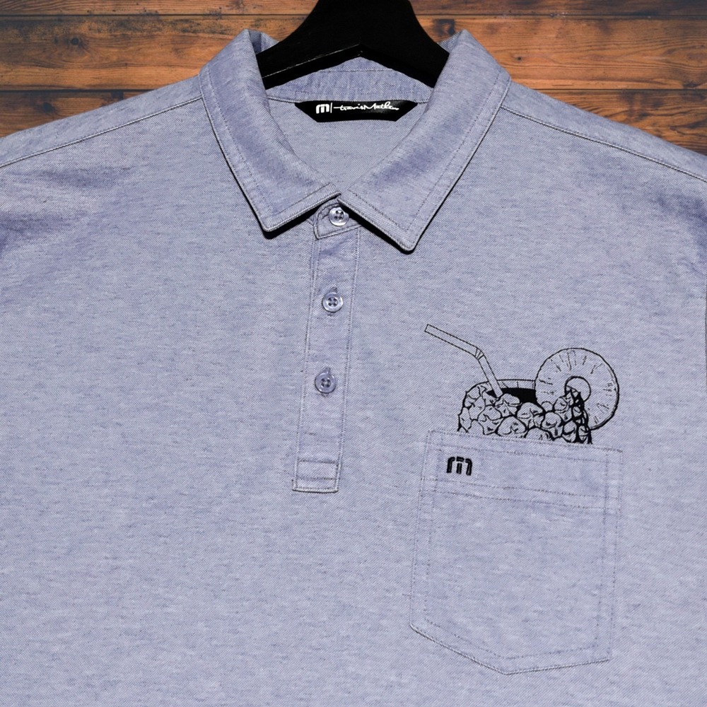 Travis Mathew Skydiver Polo Shirt Mens Large Purple Performance Golf Stretch